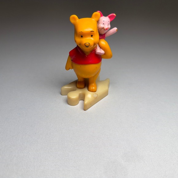 Disney Other - Disney Winnie the Pooh Piglet‎ Figure 2.5in Yellow PVC Puzzle Base Vintage Toy
